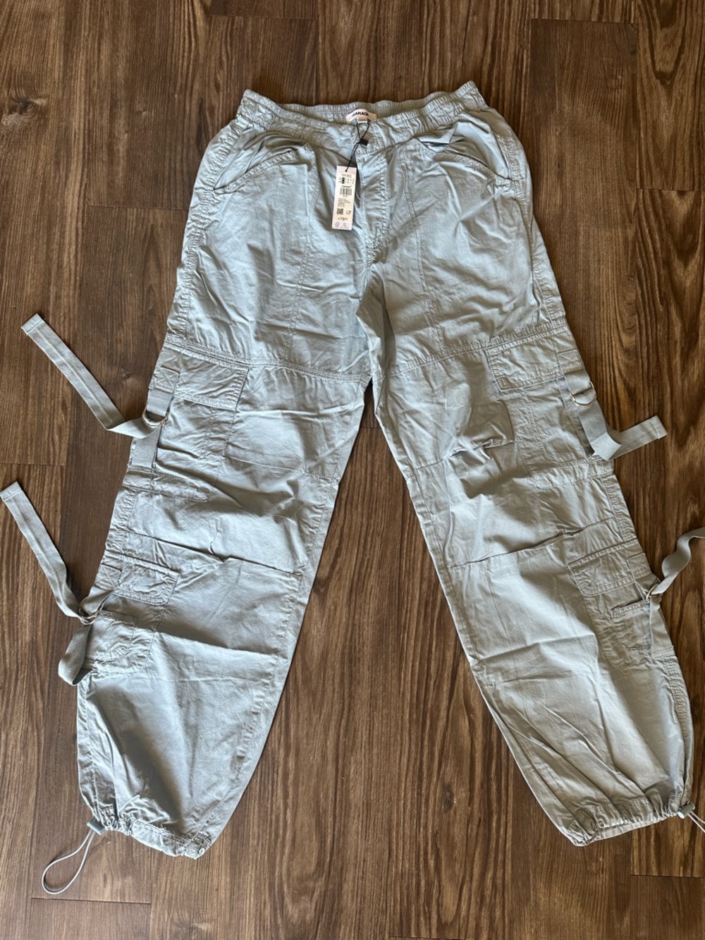 Garage Utility Cargo Pants with tie bottoms